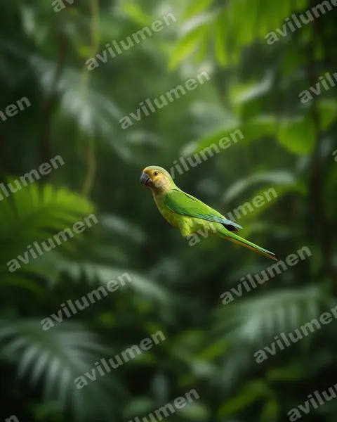 Illustration Réaliste : Eupsittula pertinax (Conure cuivrée)