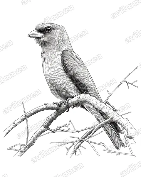 Illustration im Stil Tusche: Zimtroller (Eurystomus glaucurus)
