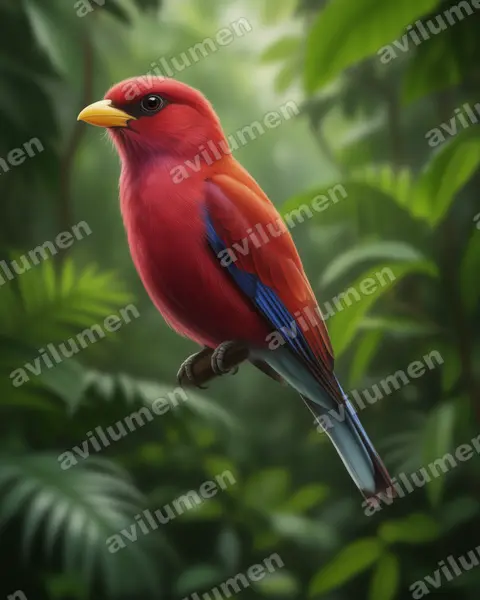 Illustration im Stil Realistisch: Zimtroller (Eurystomus glaucurus)