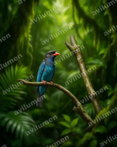 Illustration im Stil Realistisch: Dollarvogel (Eurystomus orientalis)