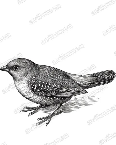 Illustration im Stil Tusche: Dybowskiastrild (Euschistospiza dybowskii)