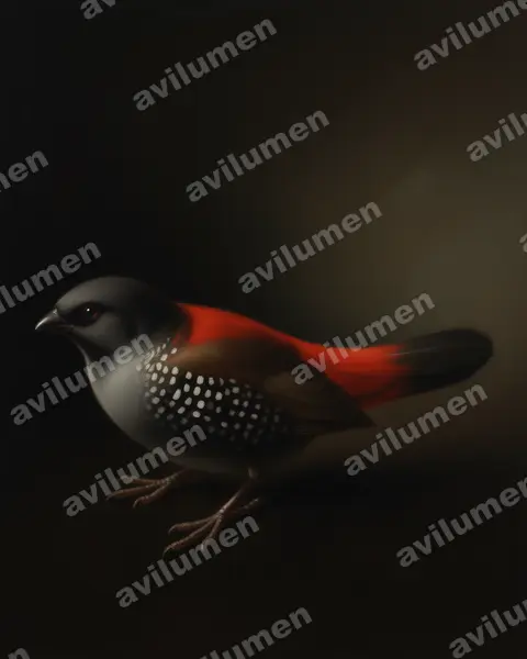 Illustration im Stil Öl: Dybowskiastrild (Euschistospiza dybowskii)