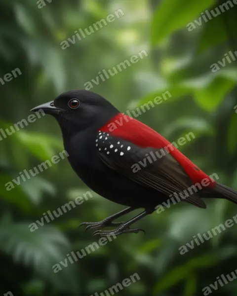 Illustration im Stil Realistisch: Dybowskiastrild (Euschistospiza dybowskii)