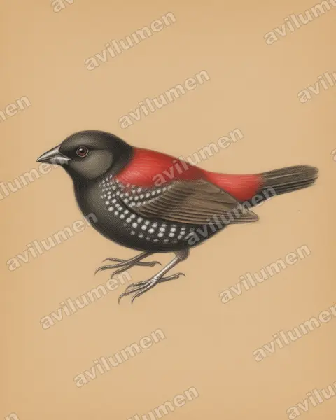 Illustration im Stil Buntstift: Dybowskiastrild (Euschistospiza dybowskii)