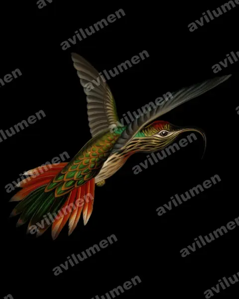 Oil illustration: Eutoxeres condamini (Buff-tailed Sicklebill)