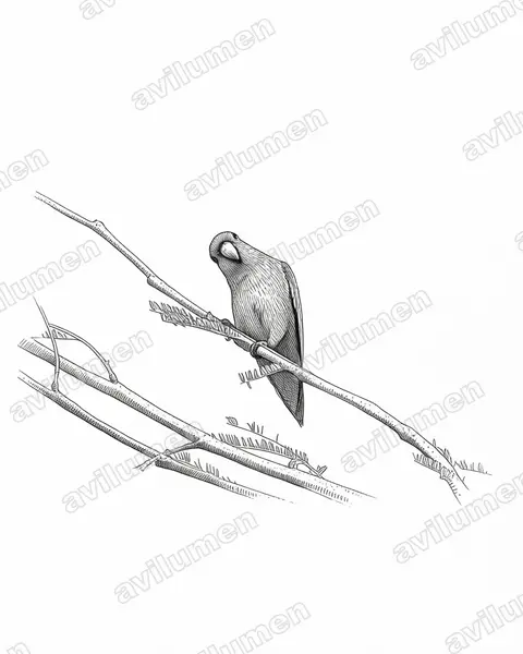 Ink illustration: Forpus cyanopygius (Mexican Parrotlet)