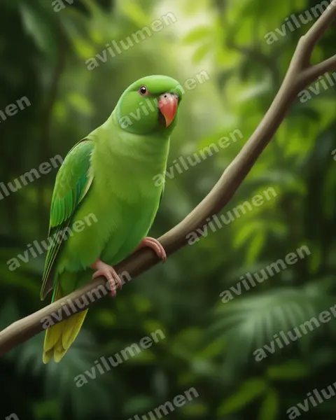 Realistic illustration: Forpus passerinus (Green-rumped Parrotlet)
