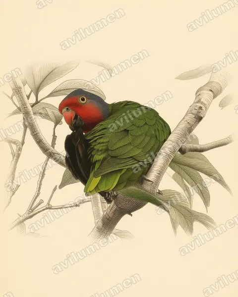 Illustration Planche ancienne : Geoffroyus geoffroyi (Perruche de Geoffroy)