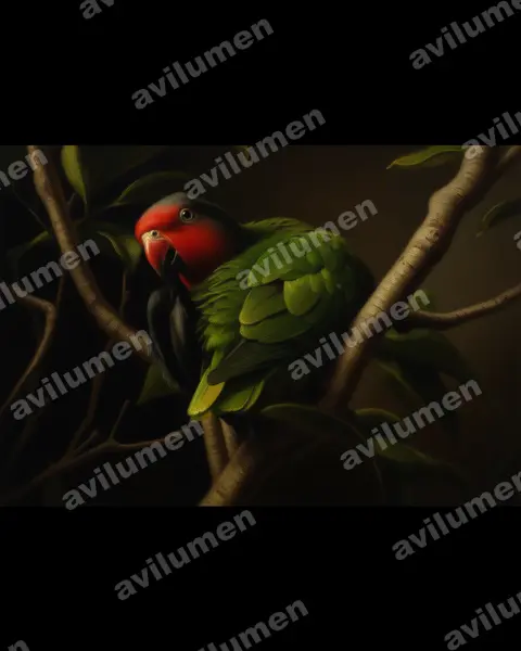 Illustration Huile : Geoffroyus geoffroyi (Perruche de Geoffroy)