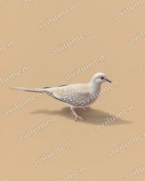 Illustration im Stil Buntstift: Diamanttäubchen (Geopelia cuneata)