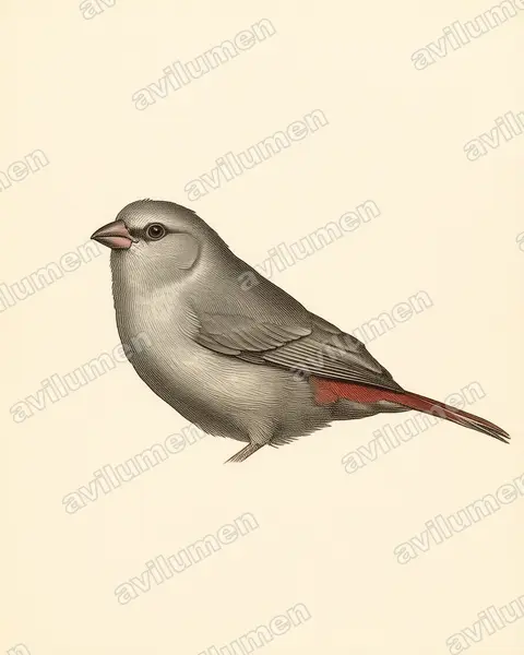Illustration Planche ancienne : Glaucestrilda caerulescens (Astrild queue-de-vinaigre)