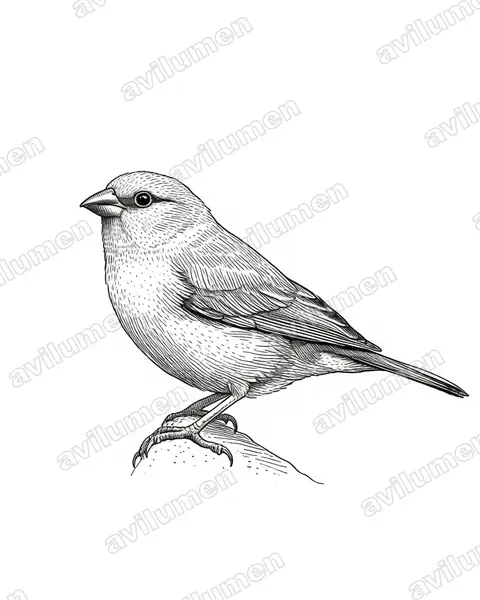 Illustration Encre : Glaucestrilda caerulescens (Astrild queue-de-vinaigre)