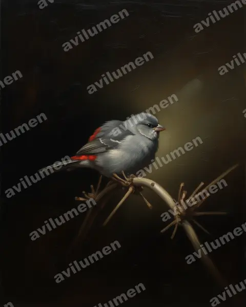 Ilustración en Óleo: Glaucestrilda perreini (Estrilda perreini)