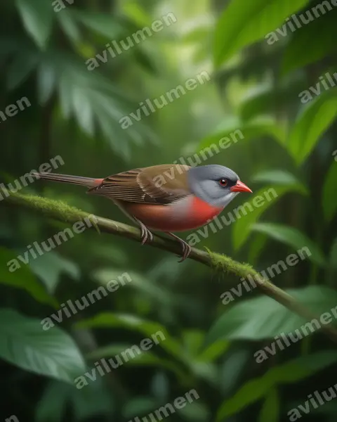 Ilustración en Realista: Glaucestrilda thomensis (Estrilda thomensis)