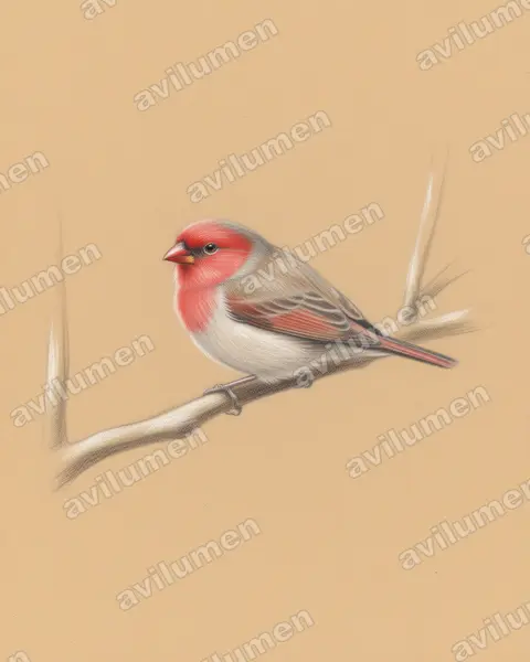 Ilustración en Lápiz de color: Glaucestrilda thomensis (Estrilda thomensis)