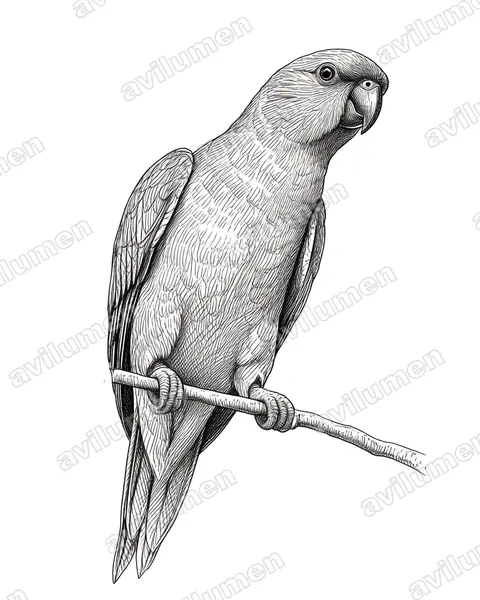 Ilustración en Tinta: Glossopsitta pusilla (Parvipsitta pusilla)