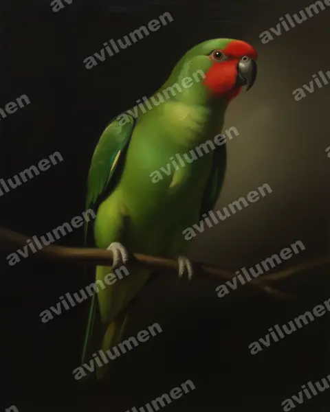 Ilustración en Óleo: Glossopsitta pusilla (Parvipsitta pusilla)