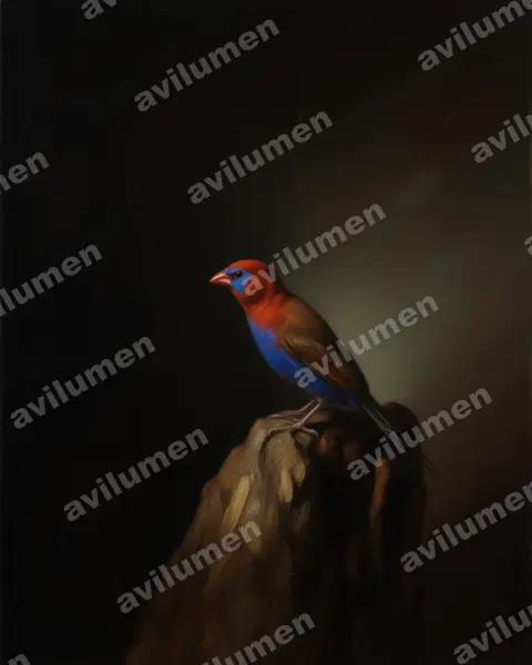 Illustration Huile : Granatina ianthinogaster (Cordonbleu violacé)