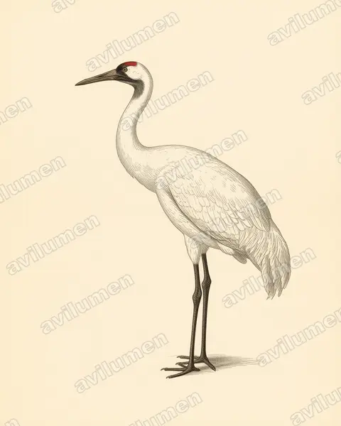 Illustration im Stil Historische Tafel: Schreikranich (Grus americana)