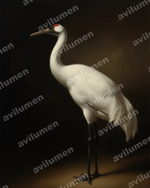 Illustration im Stil Öl: Schreikranich (Grus americana)