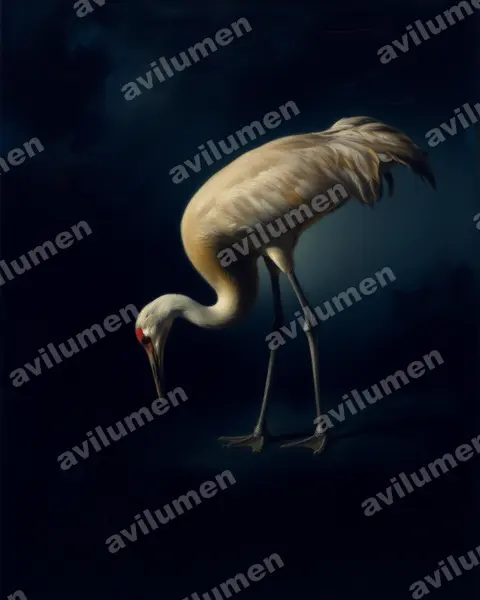Illustration im Stil Öl: Kanadakranich (Grus canadensis)