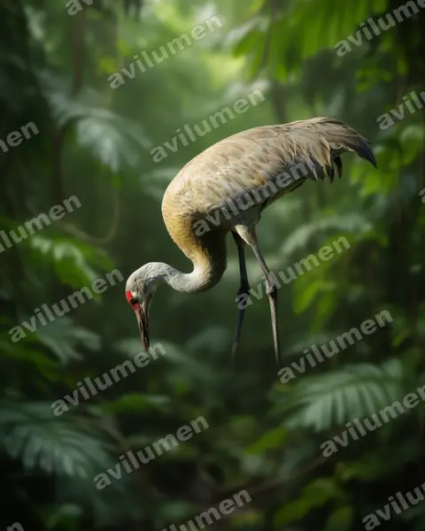 Illustration im Stil Realistisch: Kanadakranich (Grus canadensis)