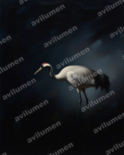 Illustration im Stil Öl: Kranich (Grus grus)