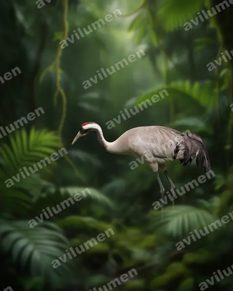 Illustration im Stil Realistisch: Kranich (Grus grus)