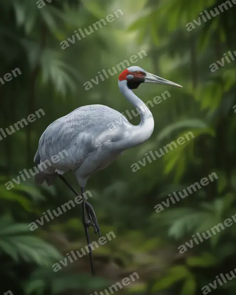 Realistic illustration: Grus rubicunda (Brolga)