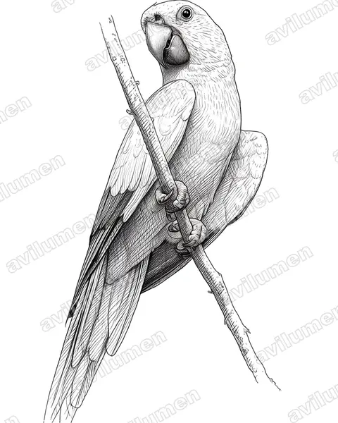 Illustration im Stil Tusche: Goldsittich (Guaruba guarouba)