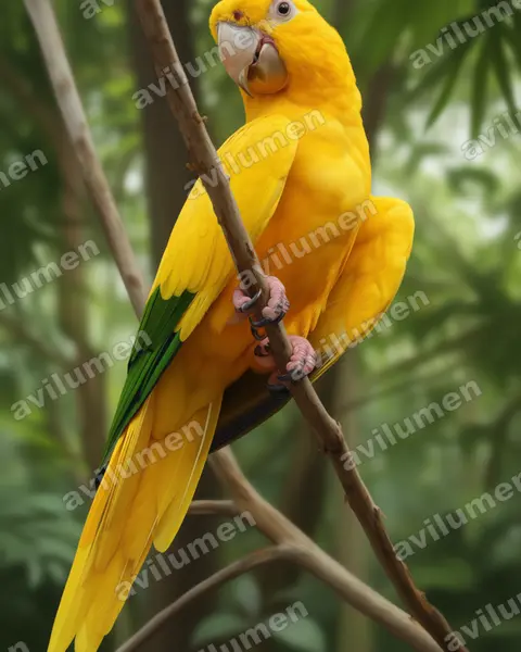 Illustration im Stil Realistisch: Goldsittich (Guaruba guarouba)
