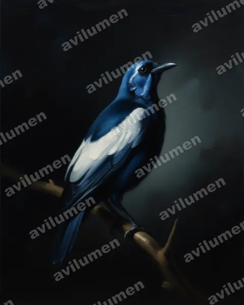 Oil illustration: Gymnoderus foetidus (Bare-necked Fruitcrow)