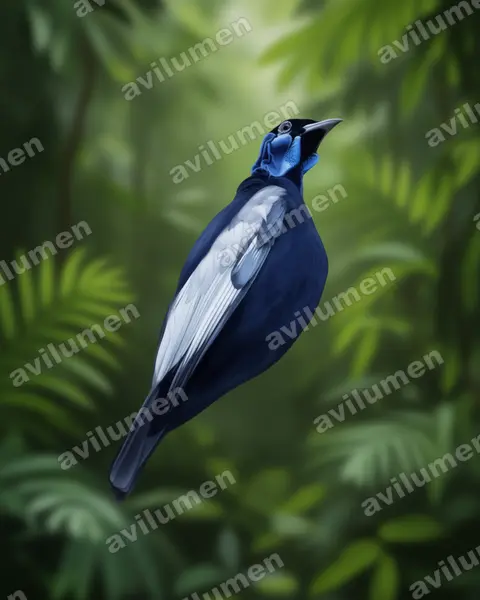 Realistic illustration: Gymnoderus foetidus (Bare-necked Fruitcrow)