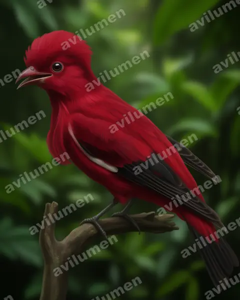 Ilustración en Realista: Haematoderus militaris (Pájaro-militar​)