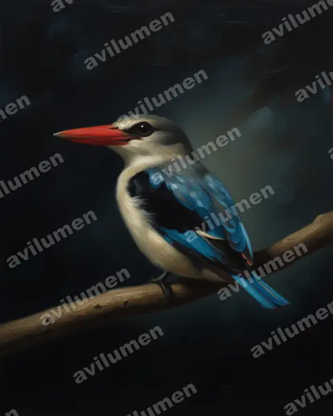 Illustration im Stil Öl: Mangrovenliest (Halcyon senegaloides)