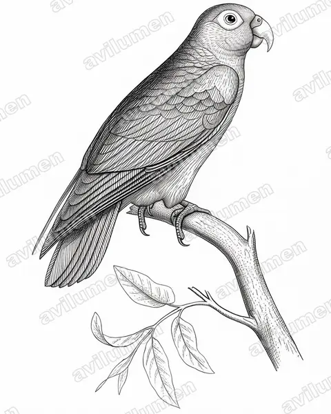 Ink illustration: Hapalopsittaca amazonina (Rusty-faced Parrot)