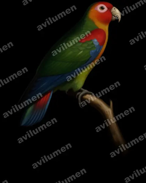 Oil illustration: Hapalopsittaca amazonina (Rusty-faced Parrot)