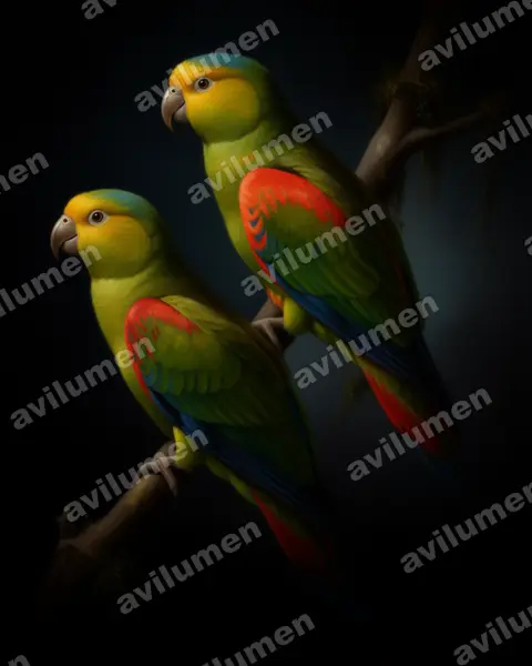 Oil illustration: Hapalopsittaca fuertesi (Fuertes's Parrot)