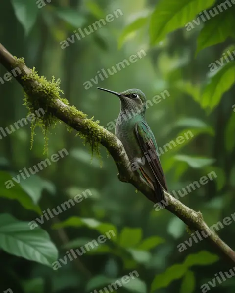 Ilustración en Realista: Haplophaedia assimilis (Calzadito verdoso sureño​)