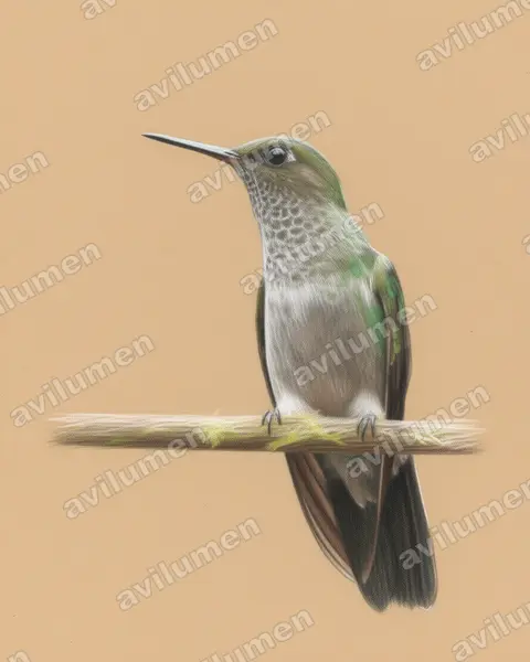 Illustration Crayon de couleur : Haplophaedia lugens (Érione givrée)
