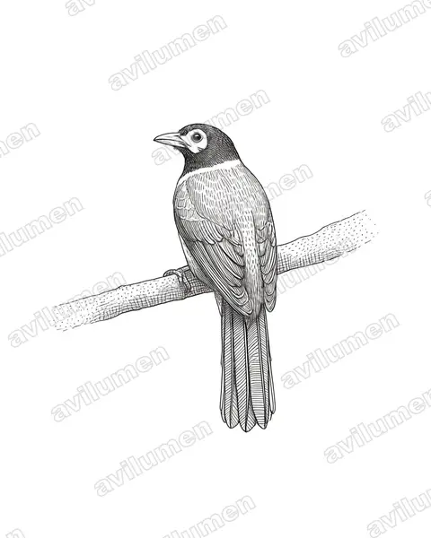 Ink illustration: Harpactes ardens (Philippine Trogon)