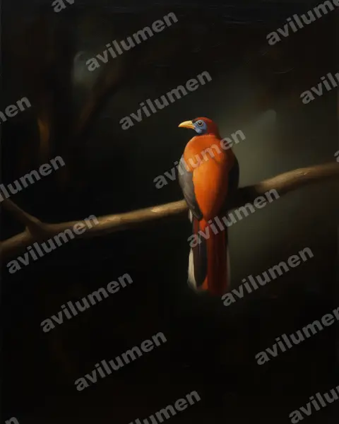 Oil illustration: Harpactes ardens (Philippine Trogon)