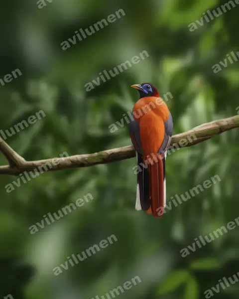 Realistic illustration: Harpactes ardens (Philippine Trogon)