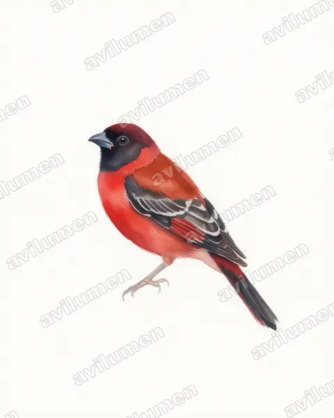 Watercolor illustration: Harpactes diardii (Diard's Trogon)