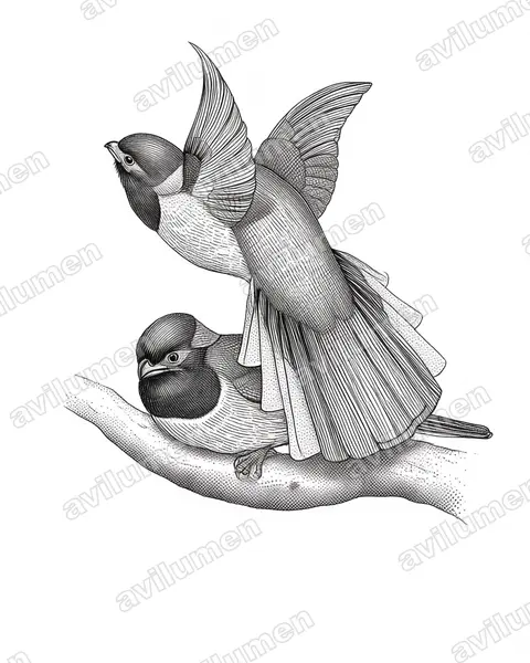 Ink illustration: Harpactes diardii (Diard's Trogon)