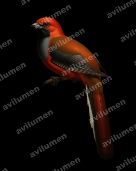 Ilustración en Óleo: Harpactes whiteheadi (Trogón de Borneo)