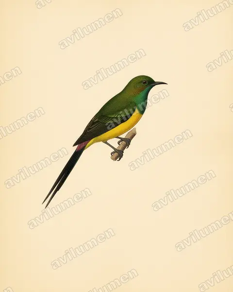 Illustration im Stil Historische Tafel: Hedydipna platurus (Hedydipna platura)