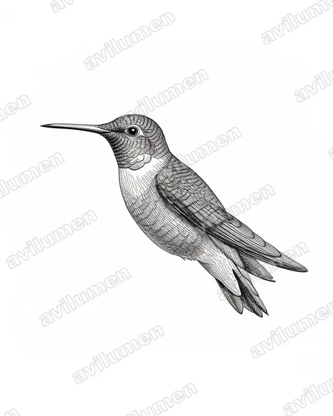 Illustration im Stil Tusche: Longuemare-Sonnennymphe (Heliangelus clarisse)