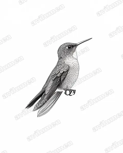 Ilustración en Tinta: Heliangelus exortis (Colibrí turmalina​)