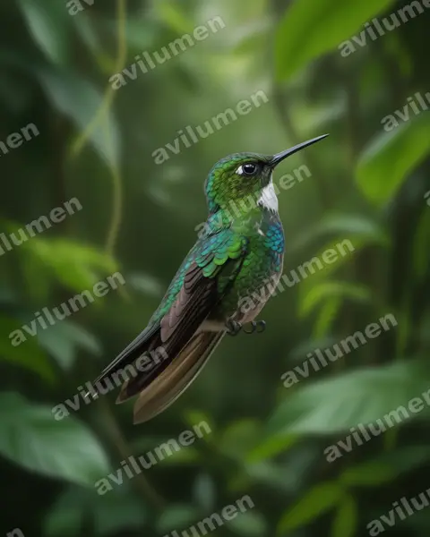 Ilustración en Realista: Heliangelus exortis (Colibrí turmalina​)
